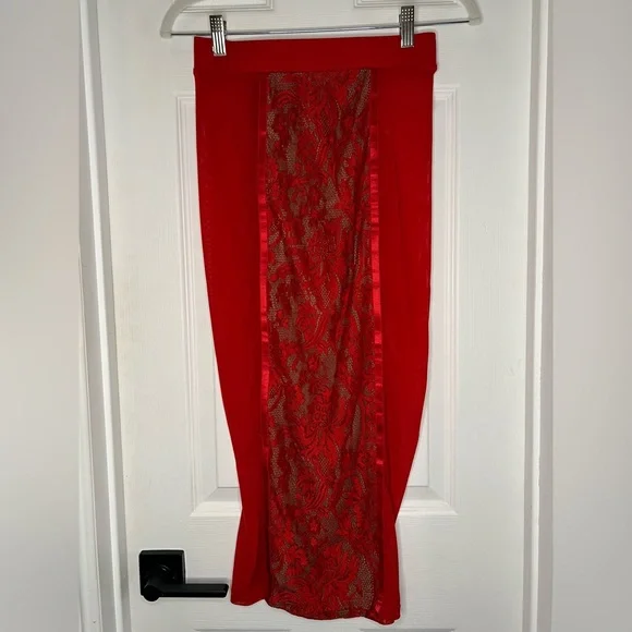 JLUXLABEL Red Mesh Lace Chemise Set - Picture 5 of 7